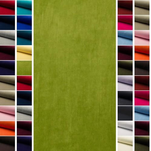 StoffBook Kiwi Samtstoff Samt Velours für Bekleidung und Dekoration | Elastisch, flauschig und pflegeleicht, Stoff für Bekleidung, Dekoration und Kostüme, Velourstoff