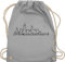 Turnbeutel Rucksack - Frankfurt Skyline FRA - Unisize - Hellgrau - stadt frankfurter stoffrucksack städte beutelrucksäcke country beutel beuteltasche beutelrucksack stoffbeutel kinderbeutel bag