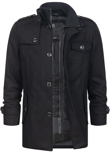Indicode Herren Brandon Winter-Wollmantel warmer Kurzmantel mit Stehkragen | Edler Wollmantel mit Stehkragen, Herrenmantel, Kurzmantel, Wintermantel, Businessmantel, Übergangsmantel für Männer