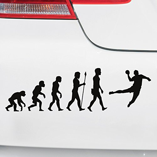 Motoking Autoaufkleber - Lustige Sprüche & Motive für Ihr Auto - Evolution Handball - 25 x 7,5 cm - Schwarz Glänzend