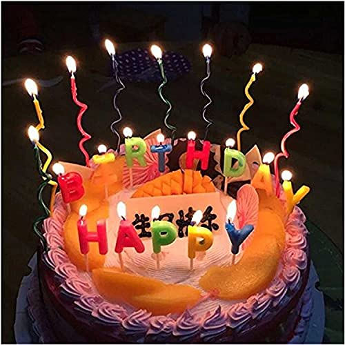 Gifts 4 All Occasions Limited SHATCHI-1079 RGRP 8pcs Spiral Birthday Curly Swirl Twisted Party Candle Novelty Cake Topper, Multi