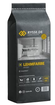 RYSSE.DE natürliche Baustoffe Lehmfarbe, Trockenpulver, 10 kg, Reichweite ca. 76 m² (Ziegel)