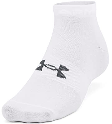 Under Armour Unisex Low Socks Unisex Ua Essential Low Cut Socks 3-Pack, Wht, 1365745-100, LG