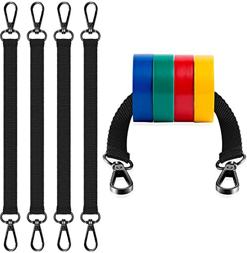 Zhehao Electrical Tape Holder for Belt Thong with Snap Hooks Polyester Electrical Chain Electrical Tape Strap Measure Holder Chain for Pouch Bag Tool Box Construction, Black