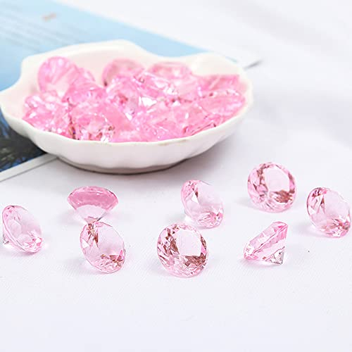 120 Stück Acryl Diamanten Dekosteine,Acryl Diamant Edelsteine Streudeko Tischdeko Acrylschmuck für Hochzeit Geburtstag Weihnachten Party Vasenfüller Piratenparty Schatzsuche Dekoration,Hell-Pink