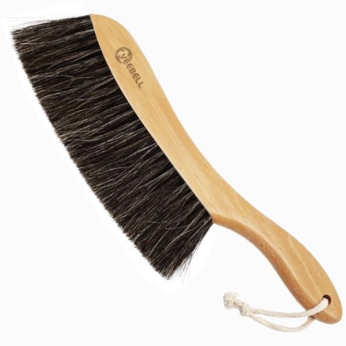 VEEBELL Horse Hair Brush-1, Soft, Brown, 14 Long, Round, Anti-Scratch, Durable Resistant, For Furniture, Counter, Bed, Desk, Cabinet, Fireplace, Window Sill, Car, Computer, Keyboard