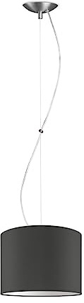 Home Sweet Home Moderne Hängelampe Deluxe Bling | 25/25/100cm | Anthrazit | Hängelampe mit Lampenschirm aus Stoff | für E27 LED-Lampe | geeignet für Wohnzimmer, Schlafzimmer