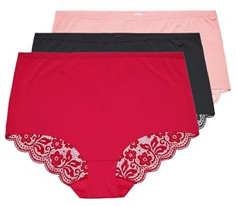 Yourset 3 Pack Curve & Black Lace Back High Waisted Knickers - Women's - Plus Size Curve
