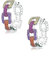 Multi-Farben Kristall oval Reifen Ohrringe für Frauen 925 Sterling Silber Post kleine Perle CZ Strass Reifen Ohrringe für Frauen (Multicolor)