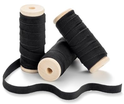 CHUQING 3 Rollen Samtband Schleifenband Geschenkband Dekoband Schmuckband,13,7m x 1cm,Schwarz
