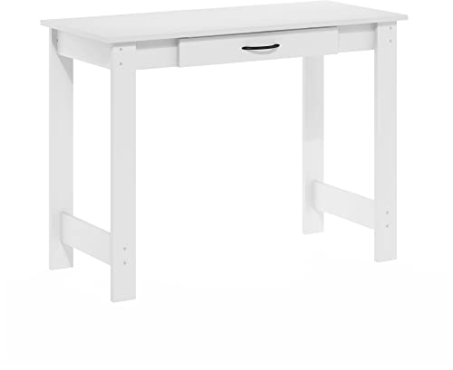 Furinno Jaya Bureau D'écriture avec Tiroir, Engineered Wood, Blanc, 44,45 (D) x 99,57 (W) x 73,66 (H) cm