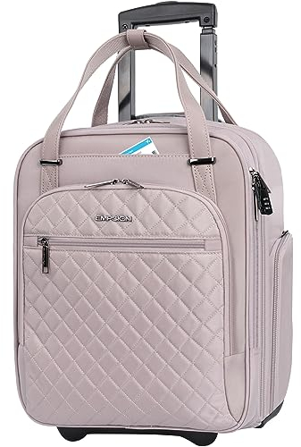 EMPSIGN Handgepäcktasche mit Rädern unter dem Sitz, 40,6 cm, rosa - Dusty pink, 16 Inch, Handgepäck unter dem Sitz