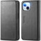 TUCCH Hülle für iPhone 15 Handyhülle [RFID Blocker] TPU [Kartenfächer] Schutzhülle [Ständer] Stoßfeste Klapphülle, Bookcase Kompatibel mit iPhone 15 5G 2023 (6,1 Zoll), Schwarz