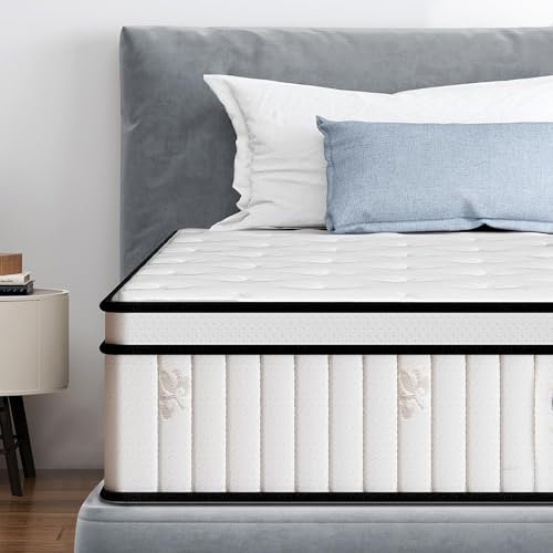 SogesSleep Doppelmatratze, 30,5 cm Hybrid-Matratze in einer Box, individuelle Taschenfederbettmatratze, mittelfeste Matratze zur Druckentlastung, starke Kantenunterstützung, CertiPUR-US &