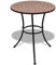 Gecheer Bistrotisch Mosaik-Tisch Mosaiktisch Gartentisch Beistelltisch Balkontisch mit Eisenrahmen, Rund,60 x 70 cm (Ø x H) Pulverbeschichteter Eisenrahmen+Keramik-Tischplatte Terracotta-Rot