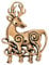WINDALF Celtic Fibel DWALIN 3.8 cm Keltischer Hirsch Trachten Schmuck Brosche Vintage Bronze