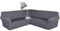 ZRCYXDW Wasserdicht ecksofa überzug, 3 Stück Sofabezug L Form 7 Sitzer Stretch L Form Sofahusse Schutz waschbar für Wohnzimmer-dunkelgrau-7 Sitzer