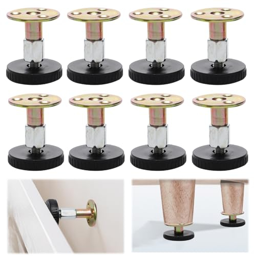 Teokantz 8 Stück 47-64mm Abstandshalter Wand, Verstellbare Bettrahmen-Anti-Shake-Werkzeug, Bettgestell und Möbelfüße für Sofa Schrank Zimmerwand
