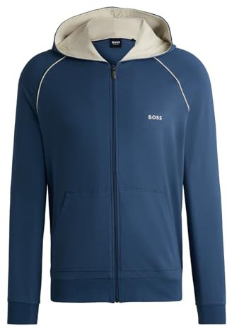 BOSS Mens Logo Zip Up Hoodie Medium Blue XXL