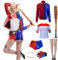 Yiomrmery Costumes de cosplay d'Halloween pour enfants - Costume rouge et bleu avec gants, veste, t-shirt, short pour Halloween, Noël et carnaval - Adulte - Taille M