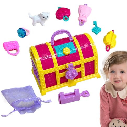 Treasure Box Jewelry Box For Girls | Jewelry Box Organizer For Girls - Treasure Jewelry Box Play House Toys Treasure Jewelry Box For Children For Girls