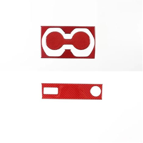 JVEIWAD Compatible avec 2023-2024 BMW X1 IX1 U10 U11 Fibre de Carbone Souple Contrôle Central de Voiture Porte-gobelet d'eau Panneau Décoration Autocollant Accessoires de Voiture(3 pcs Red Carbon)