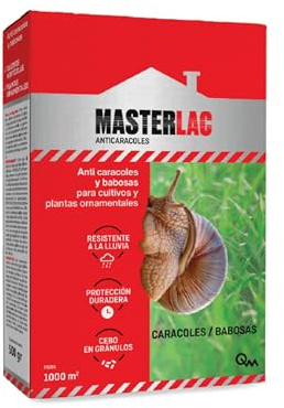 MASTERLAC - Anticaracoles - 500 G - Molusquicida para Huerto y Jardín - Cebo Granulado - Control de Caracoles y Babosas - Protege Cultivos y Plantas - Resistente a la Lluvia - Portección Duradera