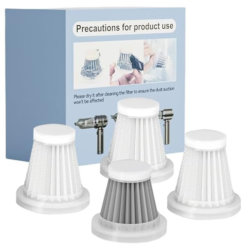 4 Filter für Autostaubsauger, Handstaubsaugerfilter, 3 HEPA-Filter und 1 Edelstahlfilter, Filterersatz für DiliDala Akku-Staubsauger 6653,6659, 6663