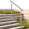 Edelstahl Outdoor Treppengeländer Handlauf mit Montagesatz Höhenverstellbar 105cm Modernes Übergangsdesign für Bodentreppen Gebürstetes Silber-Finish