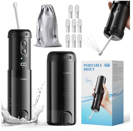 Gkstly Bidet Portable Electrique, Pulvérisateur De 250 mL, Étanchéité IPX7, étanche avec 5 modes de pulvérisation pour le nettoyage hygiénique personnel, Traitement Du Périnée Et Des Hémorroïdes