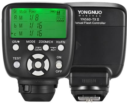 YN560-TX II Manual Flash Trigger Remote Controller LCD Transmitter for Canon DSLR Camera to YN560III/YN560IV/YN660/YN968N/YN860Li Speedlite RF-602/RF603/RF603 II/RF605 Receiver