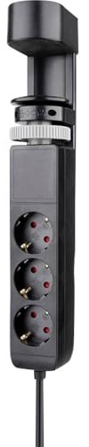 Neomounts STE 3er Tischsteckdose Klemme 1xUSB-A 2xUSB-C schw