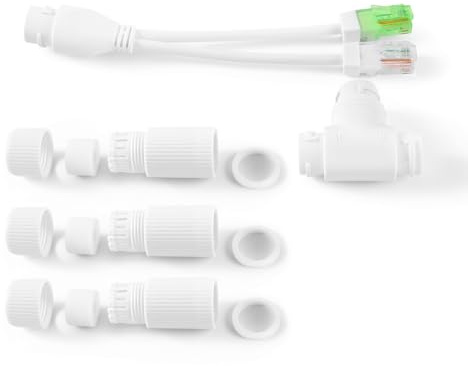 REVODATA Wasserdichter PoE Combiner Splitter, 2 PoE Eingänge & 2 PoE Ausgänge über 1 Kabel, Stromversorgung über PoE Switch, PoE NVR, Arbeit mit PoE Kamera, Mode A & B Kompatibel (WCP102)