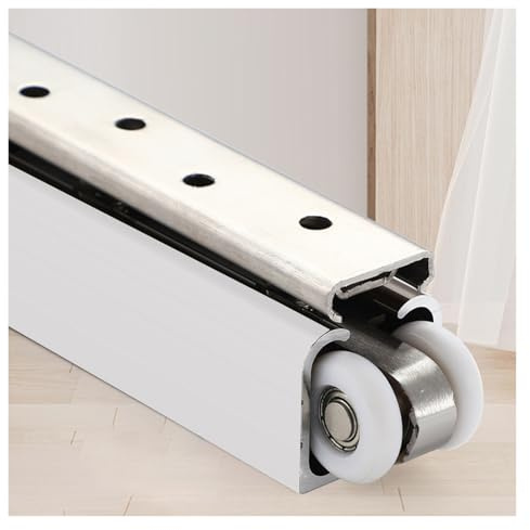 Kit Telaio per Porta Scorrevole - Sistema Scorrevole Invisibile Personalizzabile, Montaggio a Soffitto/Parete per Porte a Bilico