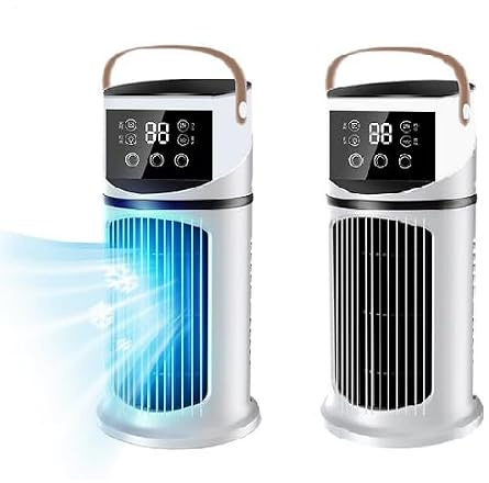 Ice Water Cooler Fan, Personal Portable Air Conditioner Cooling Fan For Room, Desk Ice Air Conditioner Cooler Humidifier Ideal For Bedroom Home Office Kitchen - 27x15.5x15.5cm