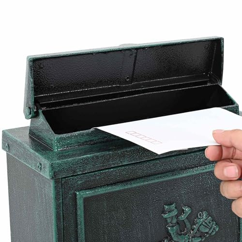 vidaXL Wandmontierter Briefkasten Grün 29 x 13 x 41 cm Gussaluminium