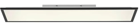 Just Light. LED Deckenlampe Flat schwarz, 24 W, CCT Farbwechsel, Fernbedienung, 100x25 cm, Wohnzimmer Deckenleuchte, Lampe