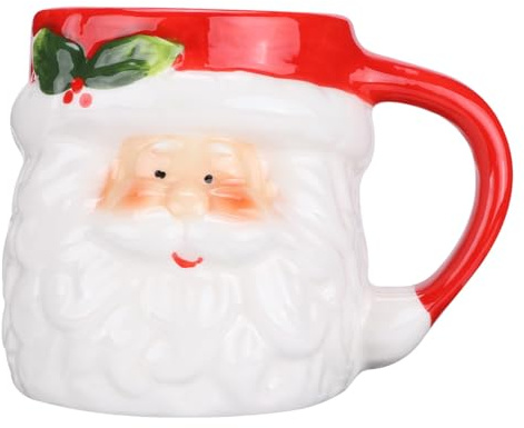 GOOHOCHY Christmas Themed Ceramic Coffee Mug 300Ml Santa Claus, Novel Xmas Cup for Hot Chocolate, Tea, and Seasonal Celebrations