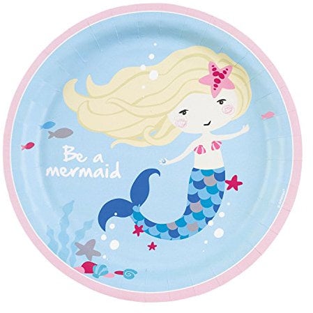 amscan 9903030 Be a Mermaid Paper Plates, 23cm, 8 Pcs