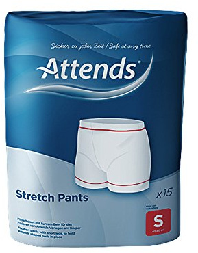 Attends Stretch Pants Regular Fixation Pants (Small) - Adult Incontinence Underwear - 32 Count - Small - 15 Pairs