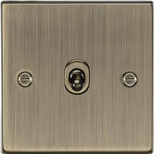 Knightsbridge CSTOG1AB 2-Wege-Kippschalter, eckiger Rand, antikes Messing, 10 A, 1 G