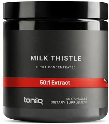 Toniiq Milk Thistle – Ultra High Potency 50:1 Extract with 80% Silymarin