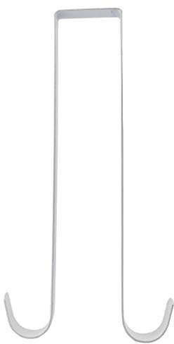 Nxtop Gancio per ghirlanda doppia, 30,5 cm, bianco, in metallo, da appendere sopra la porta