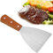 Spatola Cucina, Spatola Pizza in Acciaio Inox Spatola Triangolare Professionale con Manico Legno per Griglia, Cucina da Campeggio, Impasto Pizza, Feste All'Aperto