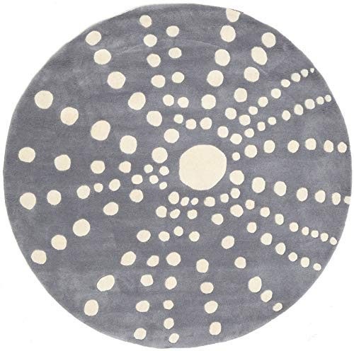 RugVista, Sjöborre Handtufted, Kinderzimmer Teppich, ∅ 150 cm, Kinderteppich für Kinder, Spielteppich für Babys, Modernes Design, Handgetuftet, Mittelflor, Wolle, Keine schädlichen Stoffe, grau