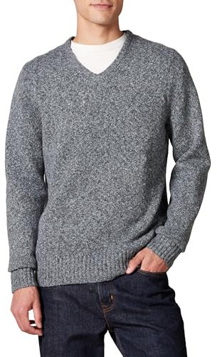 Amazon Essentials Jersey de Manga Larga con Cuello en Pico y Tacto Suave Hombre, Gris Carbón, XL