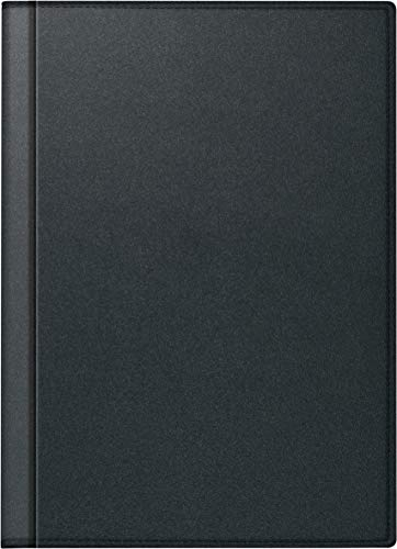 rido/idé 7013008901 Taschenkalender perfect/Technik I, 2 Seiten = 1 Woche, 100 x 140 mm, Leder-Einband Rio schwarz, Kalendarium 2021