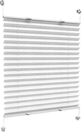 Victoria M. Praktica Plissee ohne Bohren, zum Klemmen Sichtschutz Fenster, Sonnenschutz, Vliesstoff, 55 x 120 cm, Weiß
