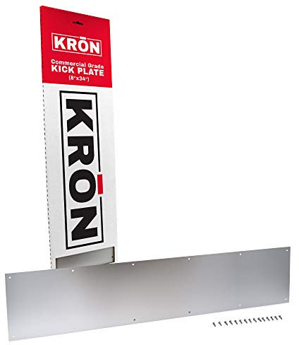 Door Kick Plate - Clear Anodized Aluminum Door Kick Plate 8 X 34 - Aluminum Plate for Wood or Metal Door - Door Plate Interior or Exterior Front Door or Back Door - and adds Scratch Protection