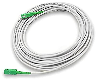 PRENDELUZ Universal-Glasfaserkabel, Weiß SC/APC auf SC/APC Simplex 9/125, kompatibel mit Telekom Deutschland, O2, Vodafone, 1&1, Easy, PYUR, M-Net. (2 m)